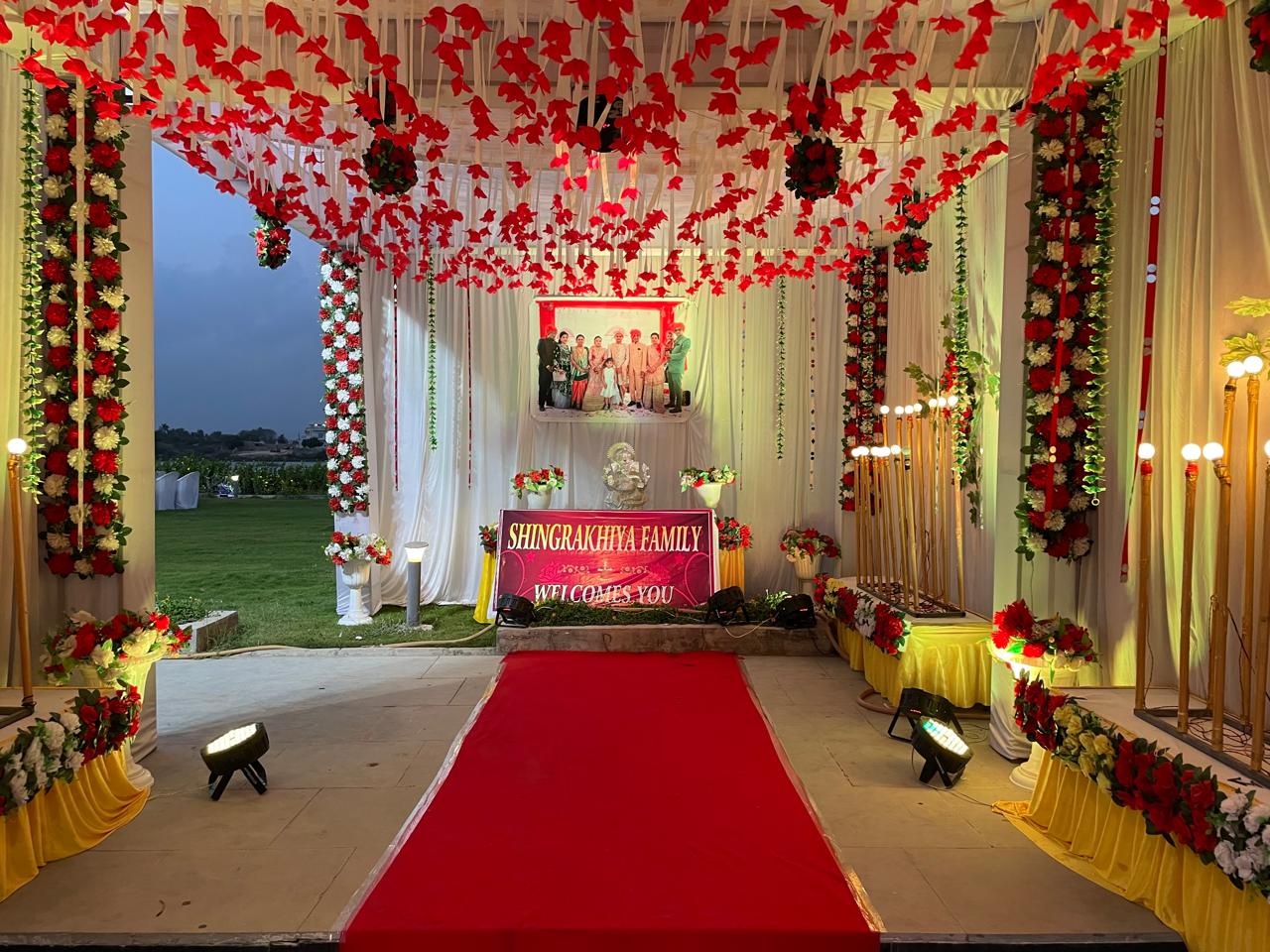 Full wedding venue decoration