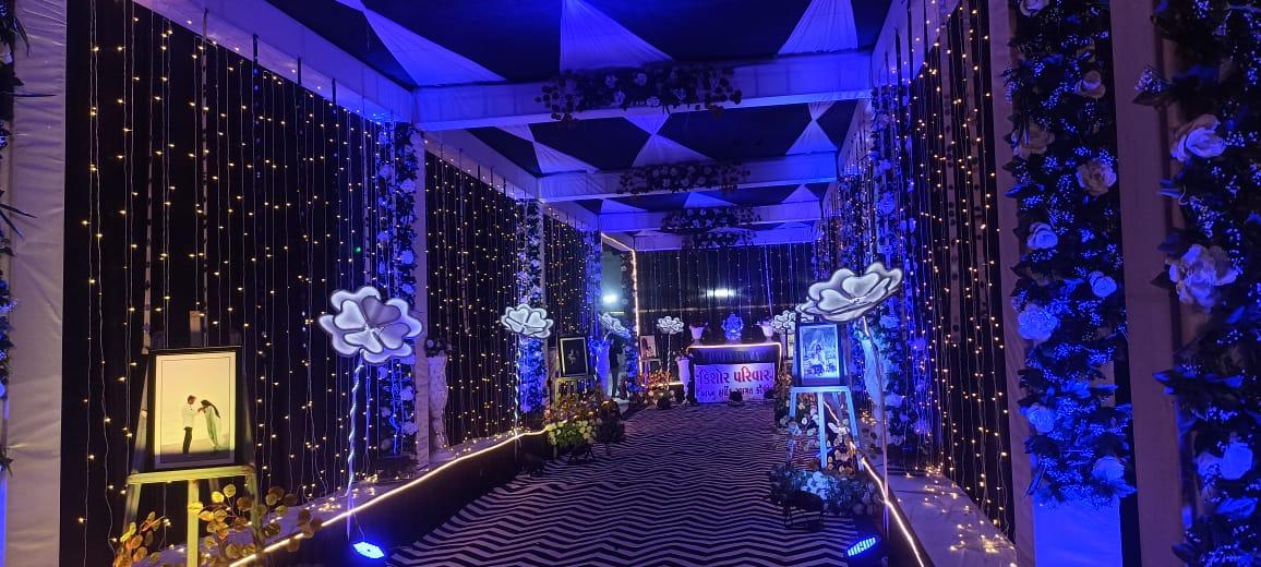 Stage with drapes and lights